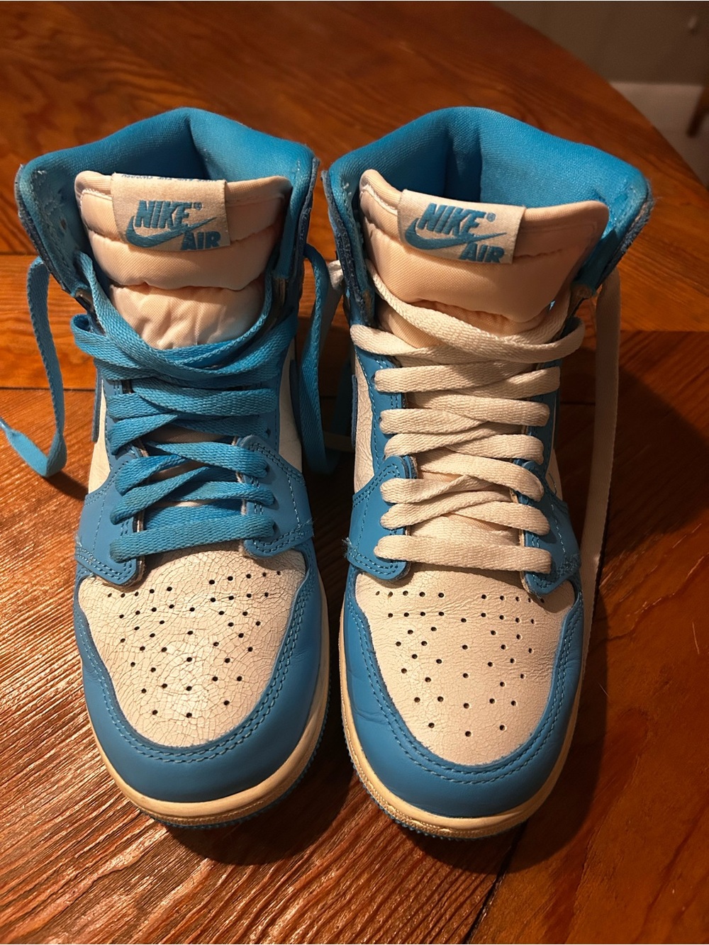 Nike Kids High-Top Sneakers in Blue and White